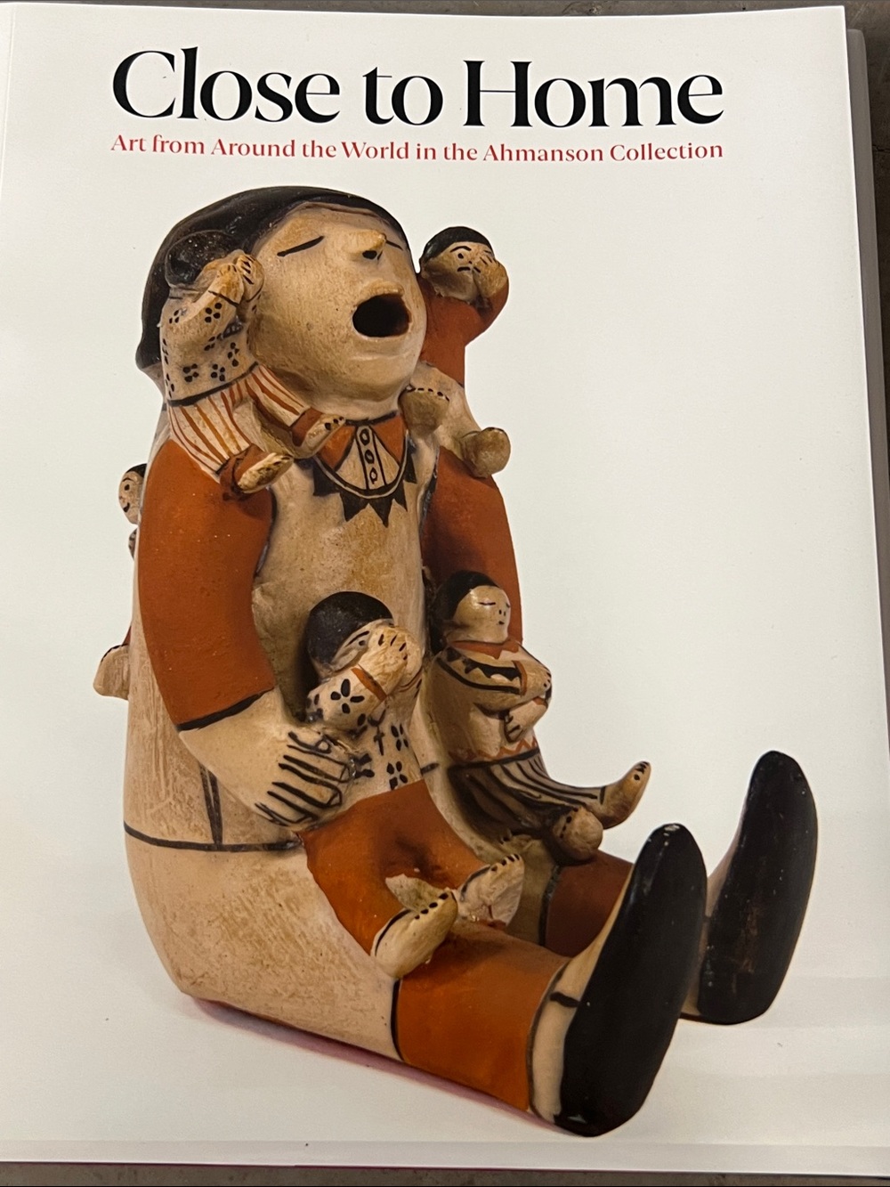 Handmade Ceramic Family Sculpture in Cream and Burnt Orange - Unbranded